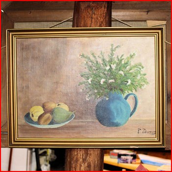 Maleri vase m/ blomster